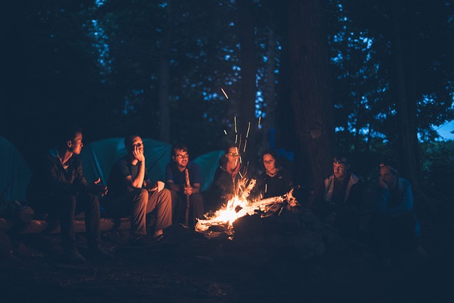 Image of people around a campfire.